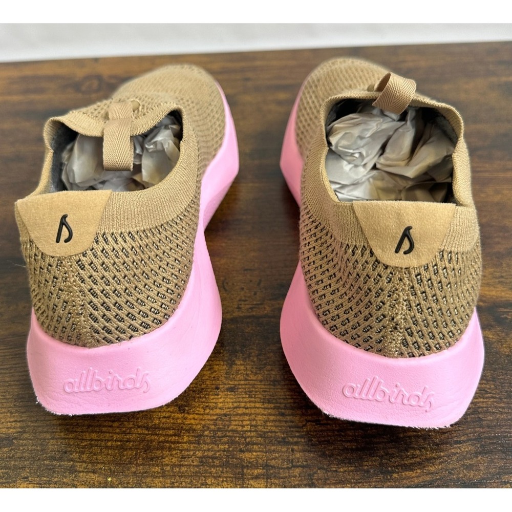 AllBirds Tree Dasher Relay Slip On Knit Sneakers Tan Pink Shoes Size 8.5 W8.5 - Picture 11 of 13
